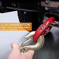 Vista 2 de Chain Hooks, Safety 3/8 Chain Hook, Heavy Duty Forged G70 Clevis Slip Hook with Safety Latch for Marine, Trailers，Trucks Towing（10 Pack