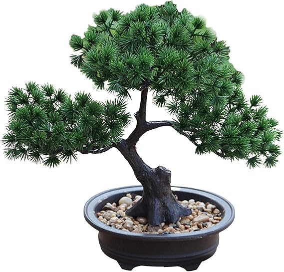 Artificial Bonsai Pine Tree, Fake Desk Plants Room Decor