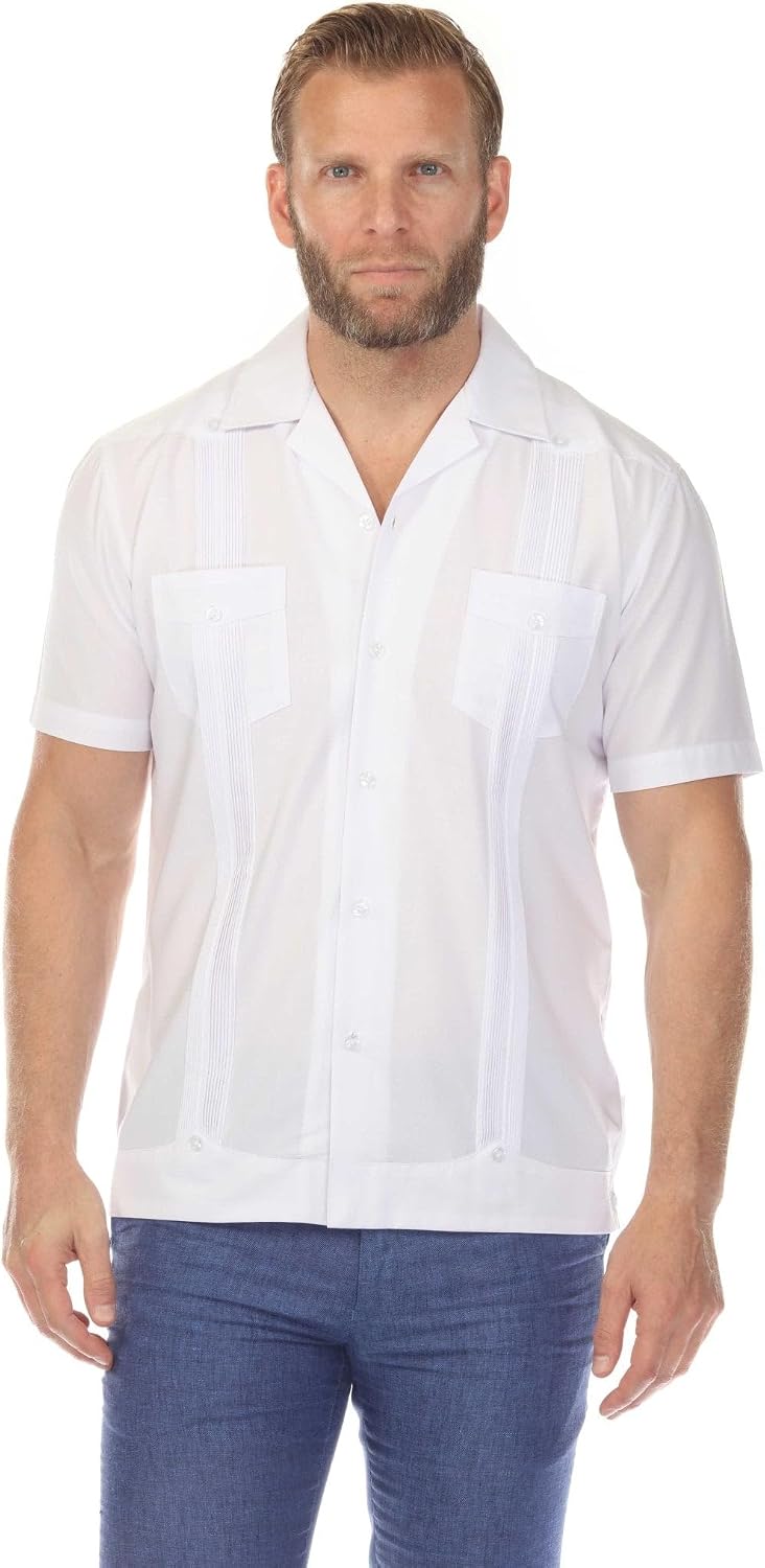 Men's Two-Pocket Cross Dye Guayamisa Shirt with Pleating