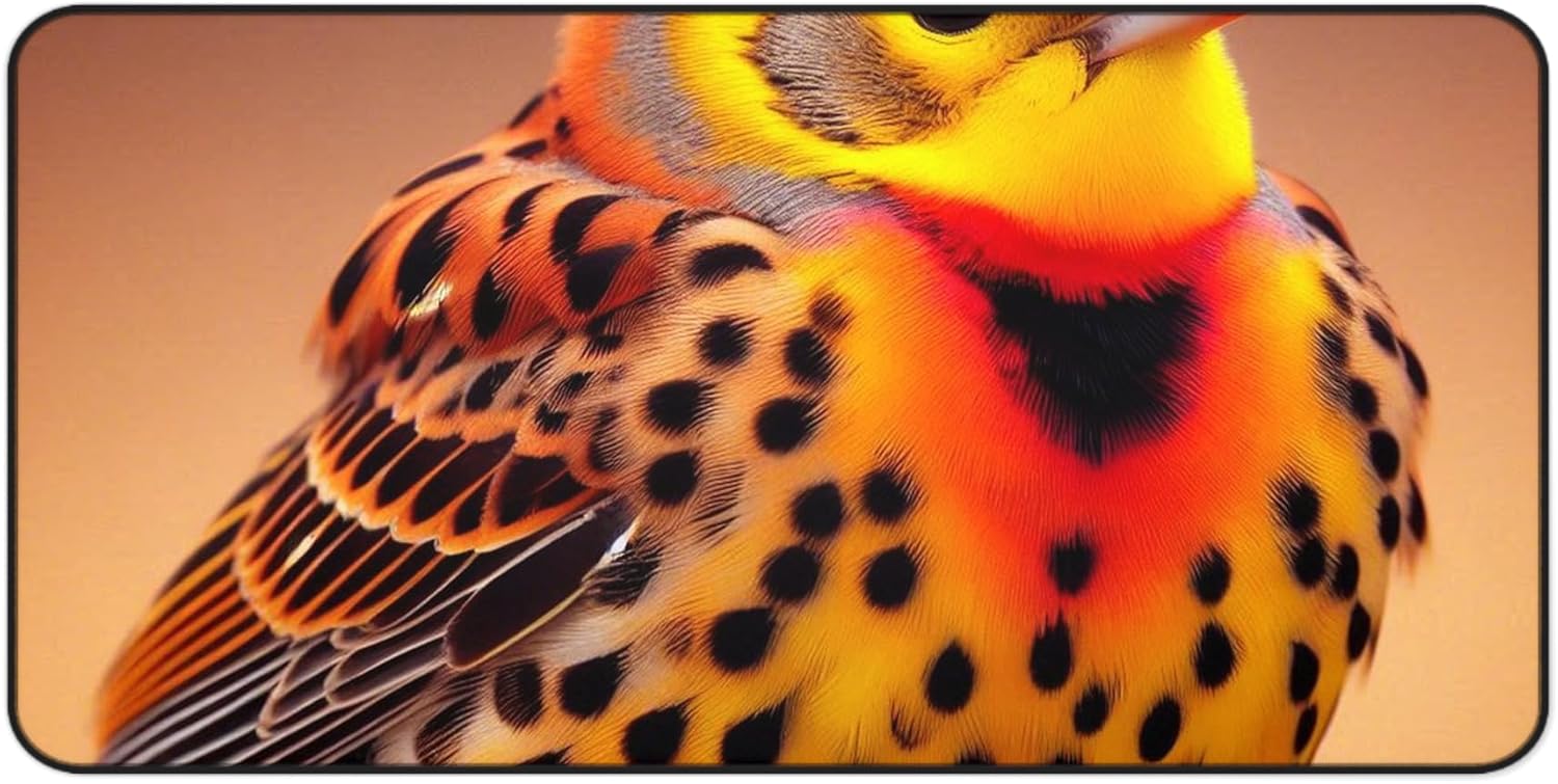 Premium Yellowhammer Desk Mat - Northern Flicker Design, Made in The USA