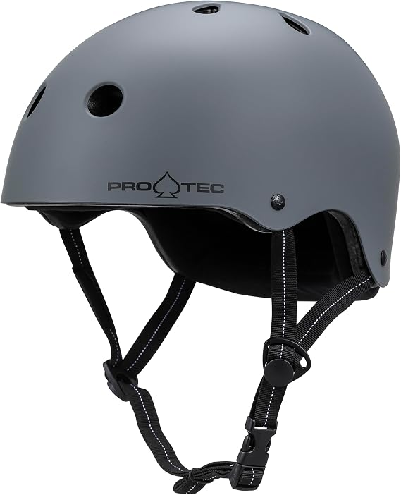 Pro-Tec Low PRO Certified Skateboard Helmet, Ideal for Skateboarding, Bicycling, BMX and Roller Skating, – Small/Medium – Grey Matte