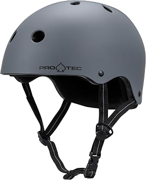 Pro-Tec Low PRO Certified Skateboard Helmet, Ideal for Skateboarding, Bicycling, BMX and Roller Skating, – Small/Medium – Grey Matte