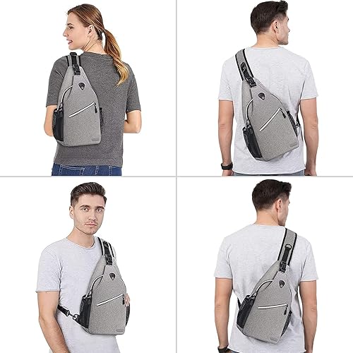 Miniatura 5 de MOSISO Mochila tipo bandolera multiusos, bolsa cruzada para el hombro, bolsa de hombro, bolsa de viaje, senderismo, mochila con bolsillo vertical