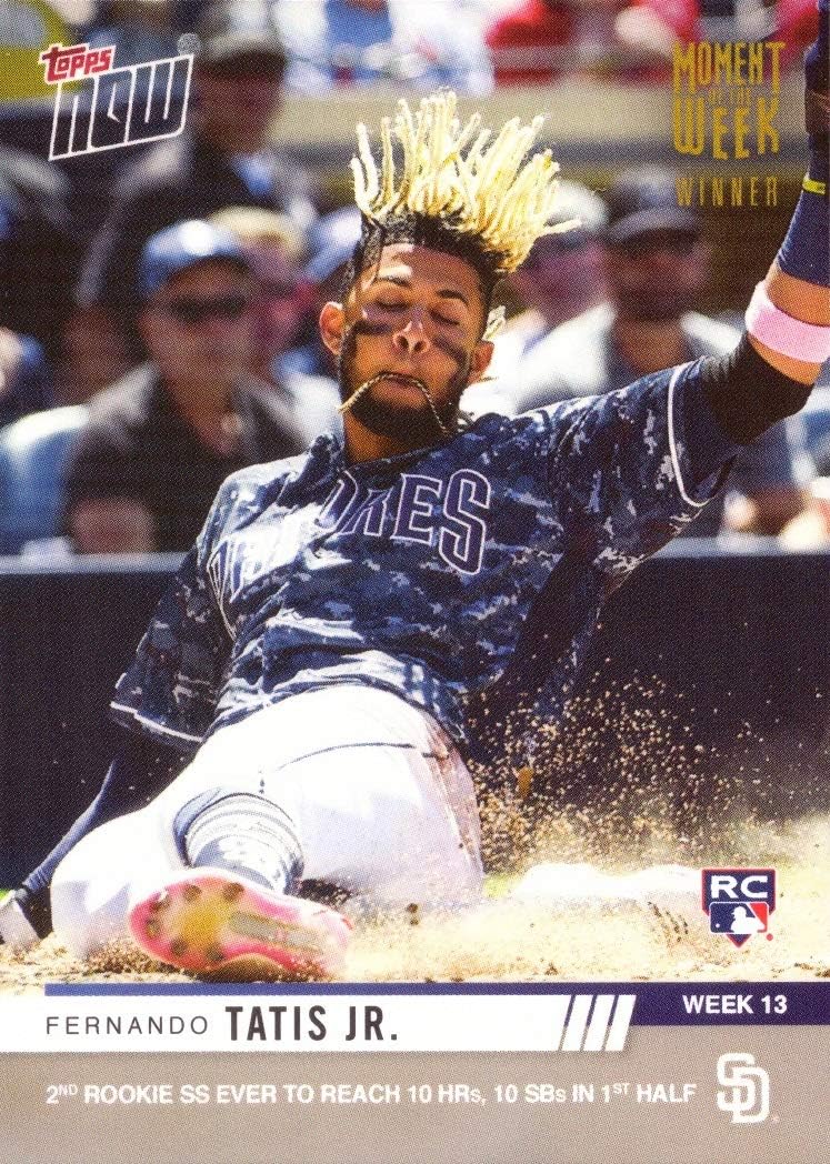 2019 Topps Now Moment of the Week Gold Winner Baseball #MOW-13W Fernando Tatis Jr. Rookie Card - Only 286 made!