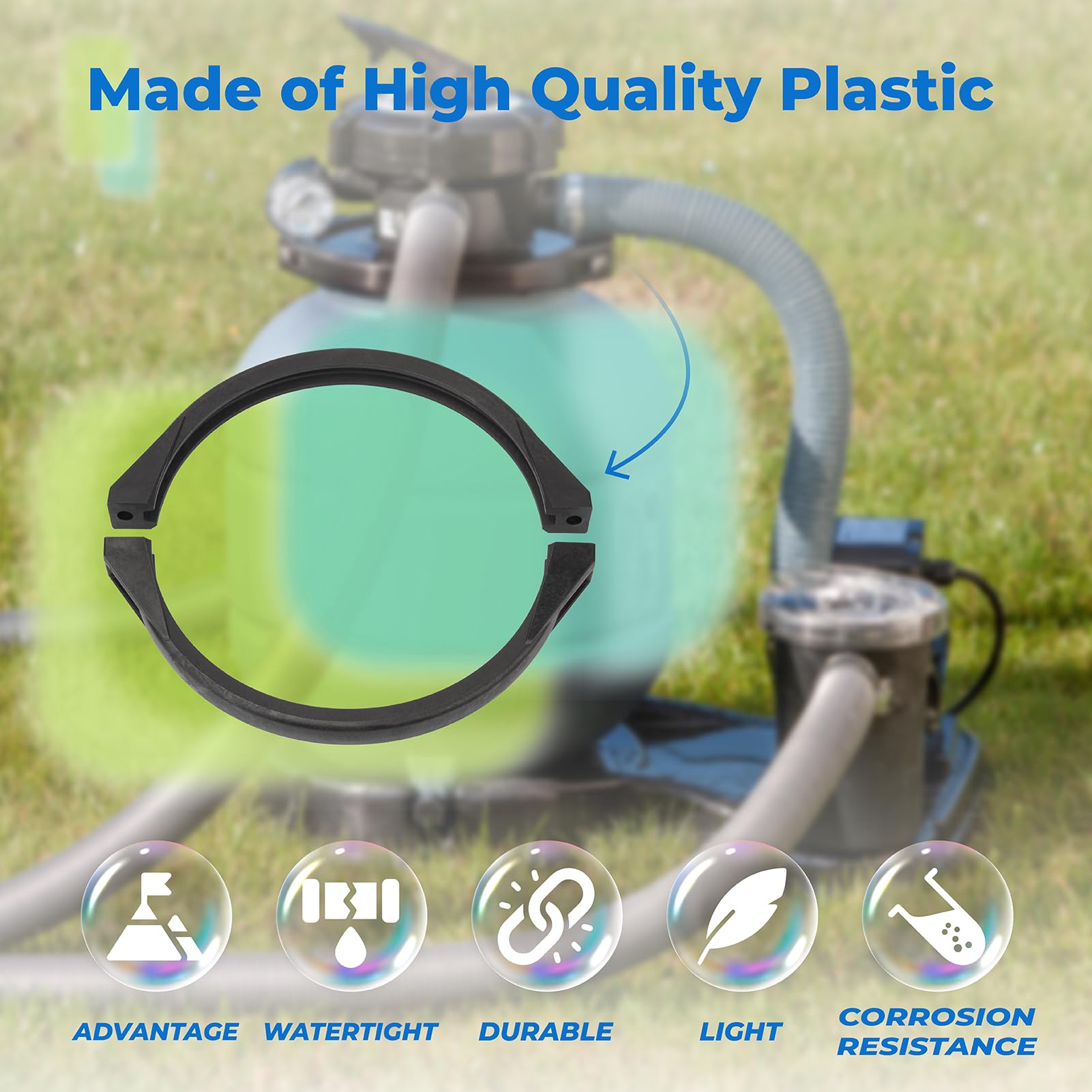 Collier De Serrage Tout Inox Easyfilter – Compatible Waterair, Filwat, Soliflow, BWT, Irrijardin Aspibloc – Plus Solide Que Les Bagues Plastiques