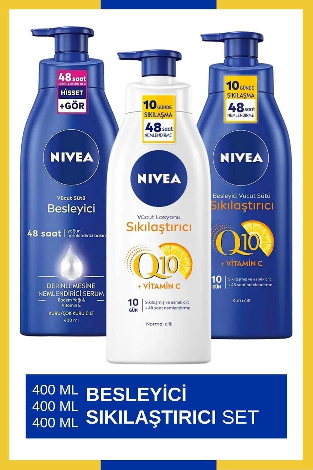 NIVEA Q10 400 ml Q10 Vücut Sütü 400 ml Vücut Sütü Besleyici 400 ml
