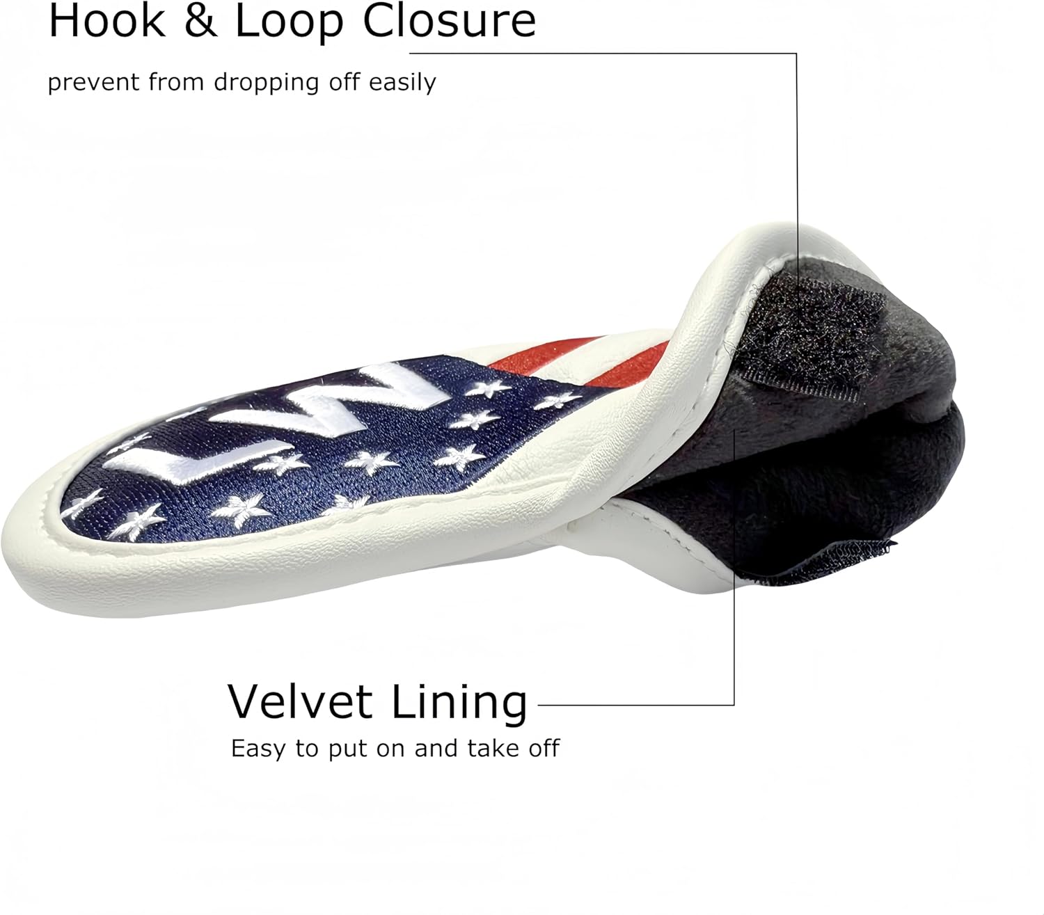 Patriotism US Flag Golf Iron Covers Premium Leather Iron Head Covers Set Headcover 4 5 6 7 8 9 PW SW AW LW Wedge Iron Club Covers fits for Most Brands