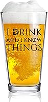 Vista 2 de I Drink And I Know Things - Juego de copas de cerveza y vino, idea de regalo genial para despedida de soltera, boda, compromiso, aniversario