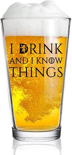 Miniatura 2 de I Drink And I Know Things - Juego de copas de cerveza y vino, idea de regalo genial para despedida de soltera, boda, compromiso, aniversario y