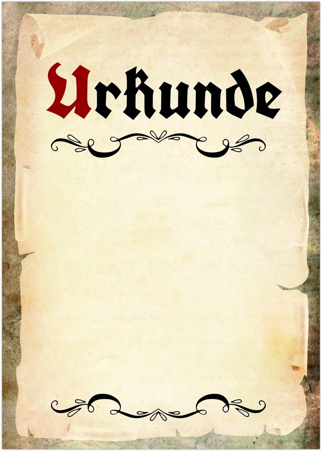 Urkundenpapier DIN A4 im Set (20 Blatt) Aufdruck Urkunde Alte Schrift
