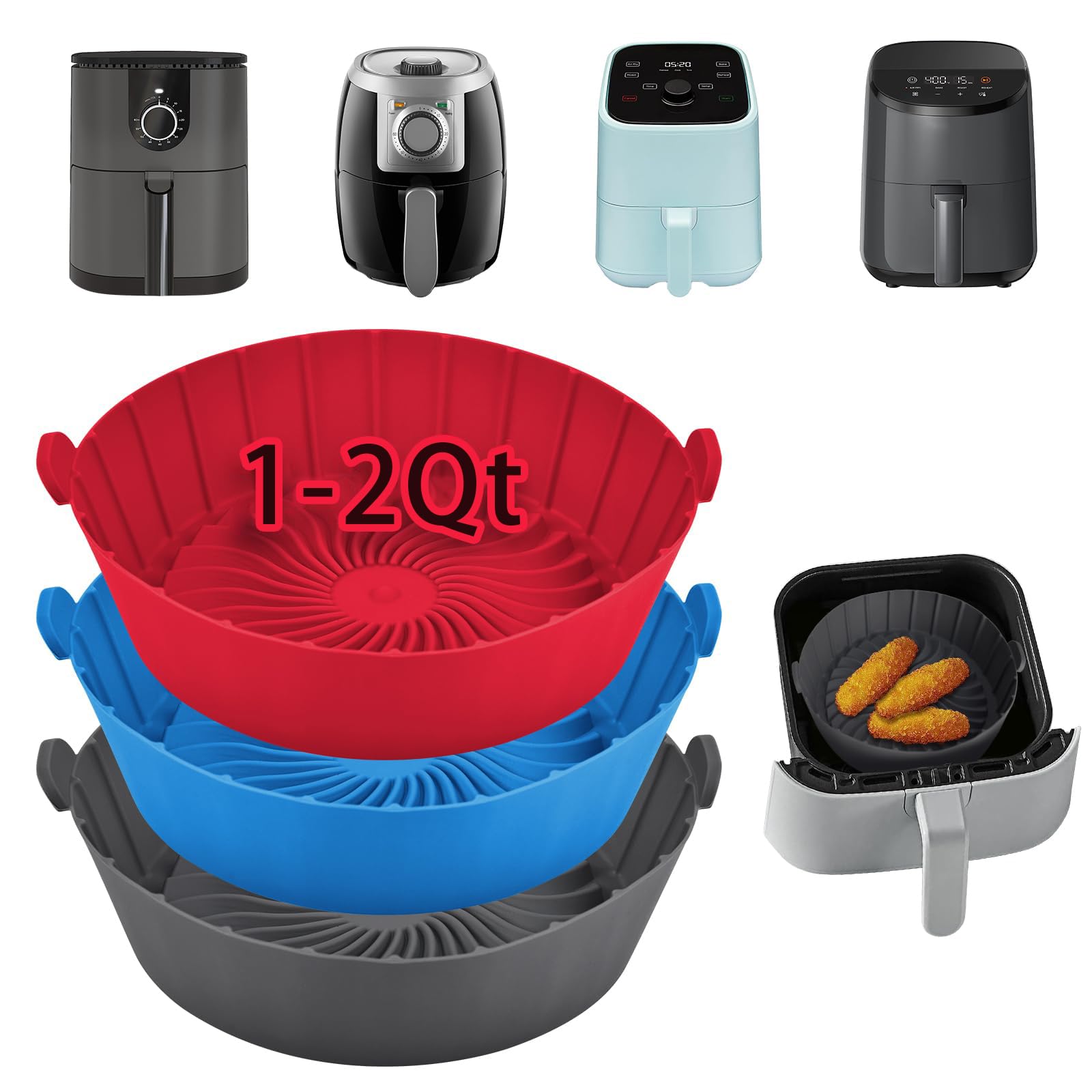 Tapis En Silicone Pour Air Fryer Ninja Crispy - 25,8x25,8 Cm, Résistant à La Chaleur, Antidérapant