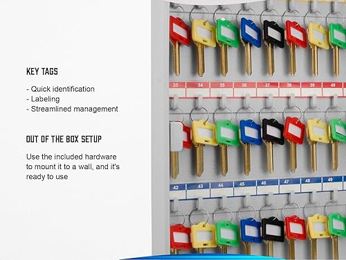 Miniatura 5 de Barska CB12948 Cerradura de llave portátil de 50 posiciones Caja de bloqueo de gabinete de llaves gris, talla única