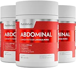 Kit 3x Abdominal Dia Laranja Moro Cafeína 180 Caps Nutrilibrium