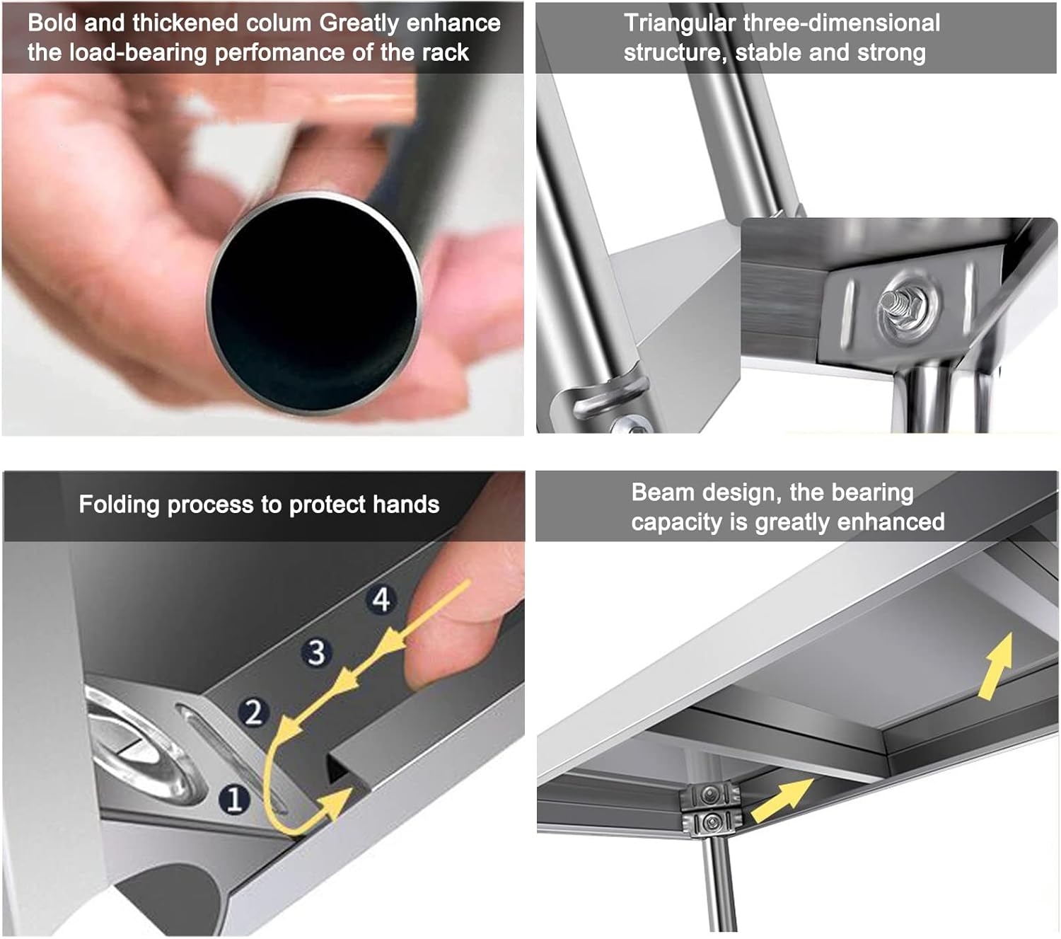 Ceiling Shelf, 2 Layer Stainless Steel Ceiling Mount Storage Shelf, Hanging Floating Shelf Decoration, 65 Lb Load and Easy to Install, Restaurant Kitchen Bar Cafe Shelf Organizer Rack ()