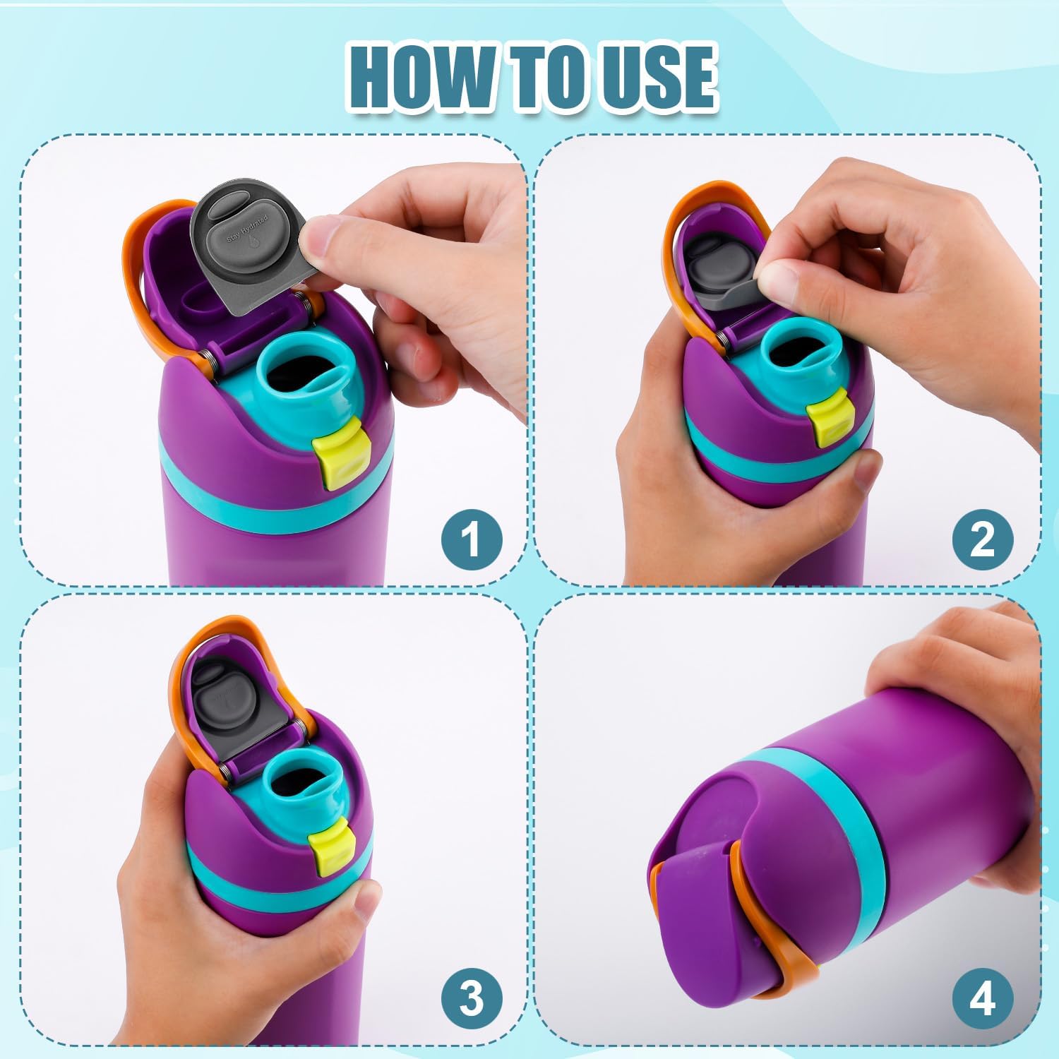 BOXOB 3pcs Bottle O Seal Ring & 3pcs Replacement Stoppers for Owala Freesip Cap, Silicone BPA Free Water Bottle Top Lid Gasket Parts for Owala Freesip 16/19/24/32/40oz - Image 5