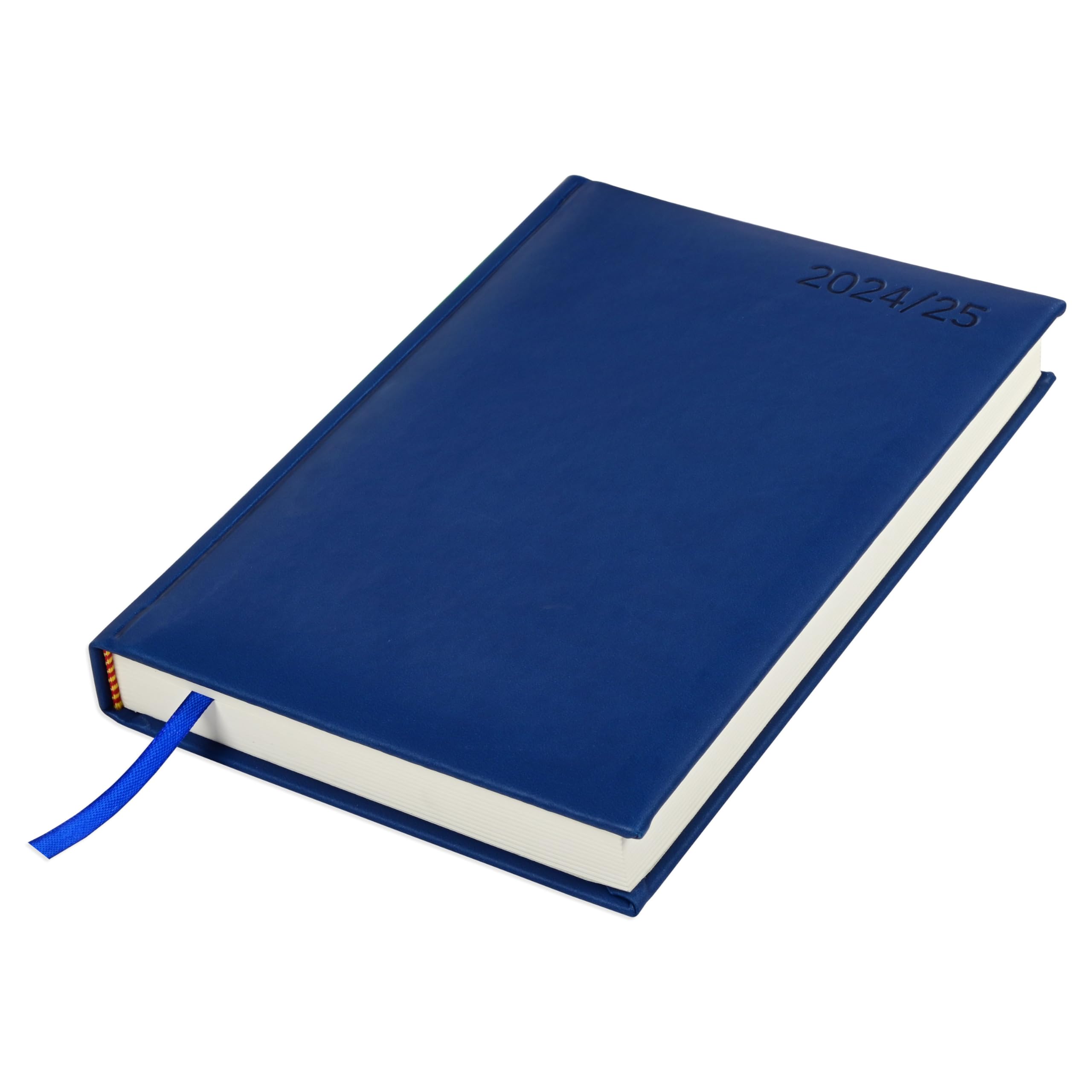 FIS Academic Diary. English 2024-2025 covered with PU A5 size, Day To a Page, Blue Color - FSDI15EPU2425BL.
