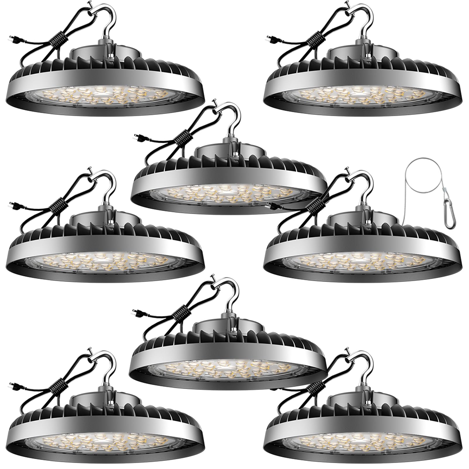 Upgrade 200W UFO LED High Bay Light 5000K High Bay LED Lights 30000LM Super Bright Warehouse Lighting AC100-277V