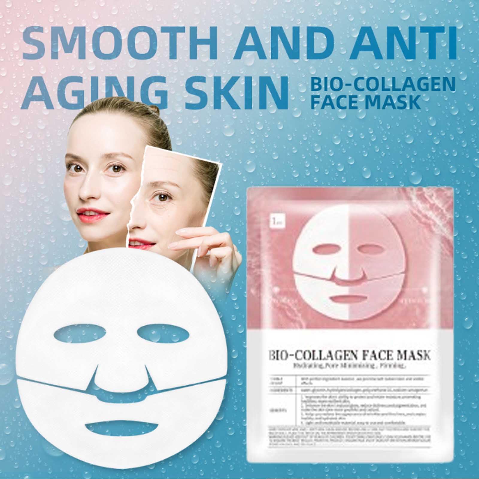 Mascarilla de Bio Colágeno Nifora, Mascarilla Hidratante Nifora - Antiedad y Reduce Líneas de Expresión, Mascarillas Faciales Coreanas de Bio Colágeno, Mascarillas Hidratantes (3box)