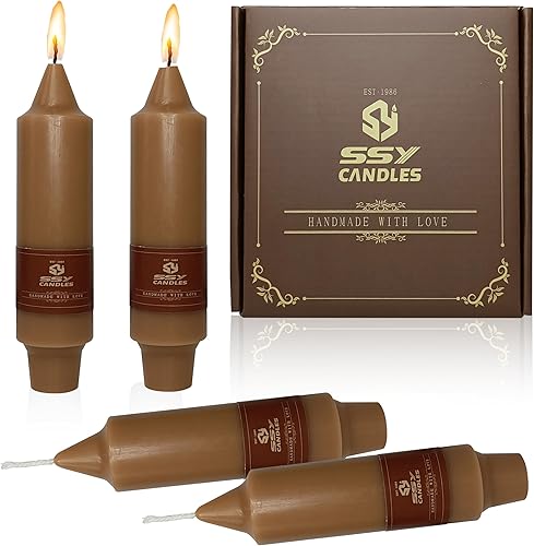 Juego de 4 velas cónicas cortas de 5 pulgadas, hechas a mano, sin perfume, juego de 4 velas cónicas en espiral, candelabros trenzados para