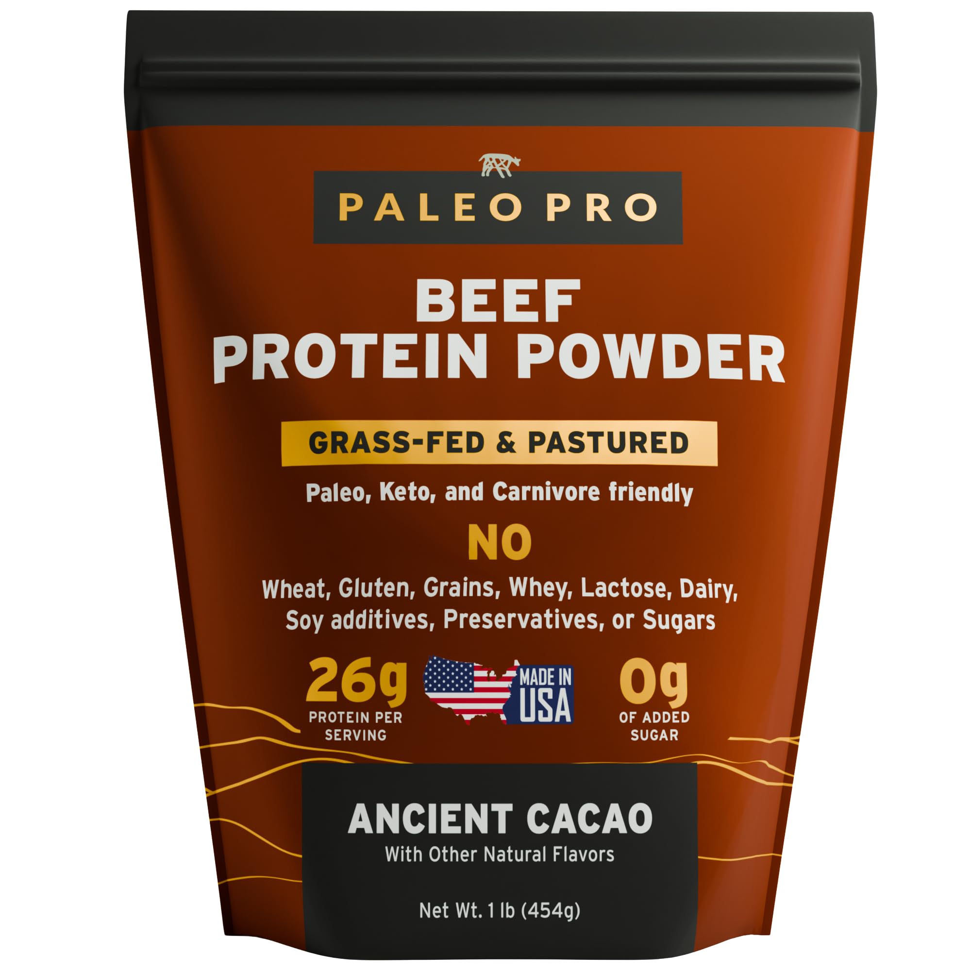 Beef Protein Powder - Grass Fed Protein Powder Isolate - Pure Animal Based Pastured & Cage-Free | Dairy & Gluten Free, Natural and Clean Proteins for Paleo & Keto - 15 Days Supply (Cacao)