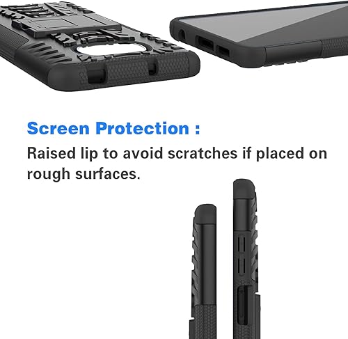 Miniatura 3 de Funda de teléfono para Xiaomi Poco X3PocoX3 NFC con protector de pantalla de vidrio templado y soporte Kickstand duro resistente híbrido celular