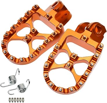 CNC Foot Rests Footrest footpegs Pegs Pedals/Fit For KTM EXC SX XCF SXF XC XCW XCFW 65 85 125 150 200 250 300 350 450 Motorcycle Highway Pedals FootrestOrange