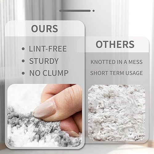 Miniatura 6 de Tititex Alfombra de baño de lujo con línea blanca y gris, 20 x 32 pulgadas, clásica, extra suave y absorbente, tapete de baño de microfibra