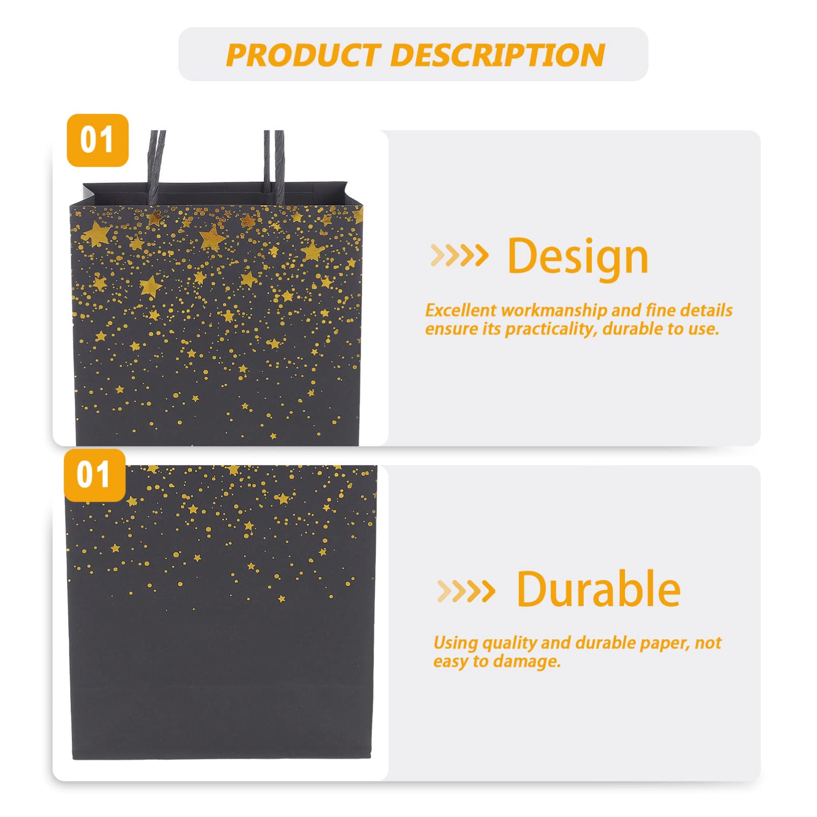 minkissy 40stücke Sternenbedruckte Geschenktüten Für Abschlusspartys Schwarze Papiertüten Mit Goldprägung Für Geburtstagsfeiern Und Besondere Anlässe