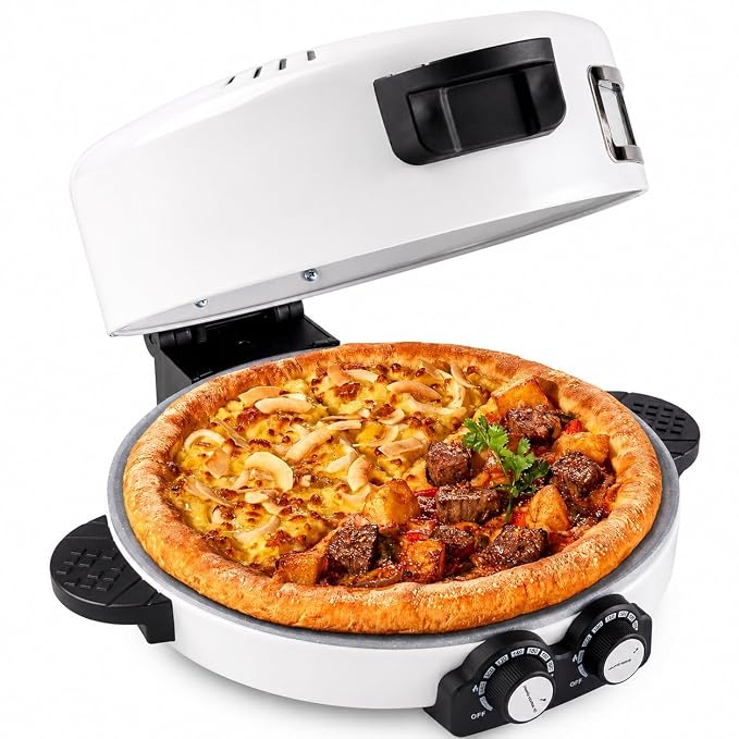 Electric Pizza Maker 36CM, 1800W Fast Heating Pizza Oven, Non-Stick Cooking Plate, Adjustable Temperature Control for Homemade Pizza