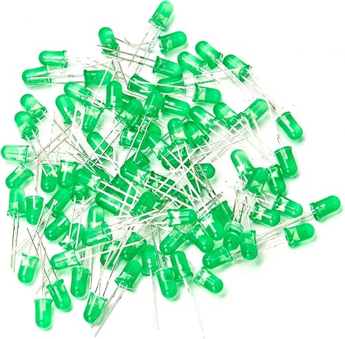 Miniatura 5 de Chanzon 100 unids 0.197 in parpadeante verde LED diodo luces 1.5Hz intermitente (lente difusa redonda DC 3V 20mA) iluminación brillante bombillas