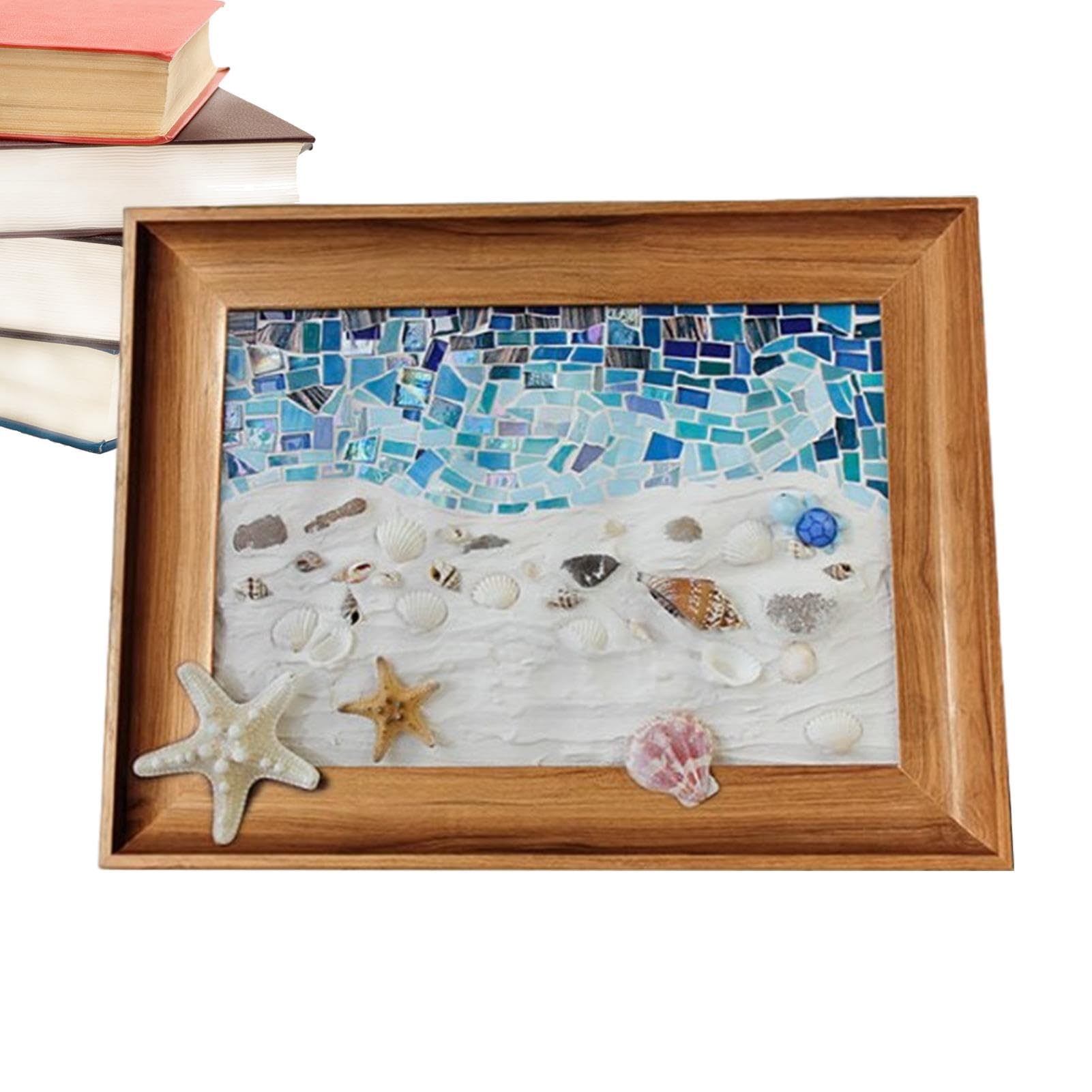 Jubepk Kit di cornici portafoto in vetro marino, kit artistico con cornice