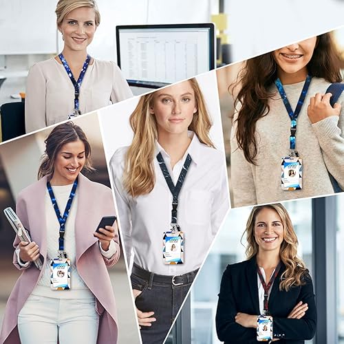 Miniatura 5 de BLDXINWIN Paquete de 5 cordones de cielo estrellado para llaves de automóvil, cordón de tela suave de alta calidad para el cuello con hebilla de