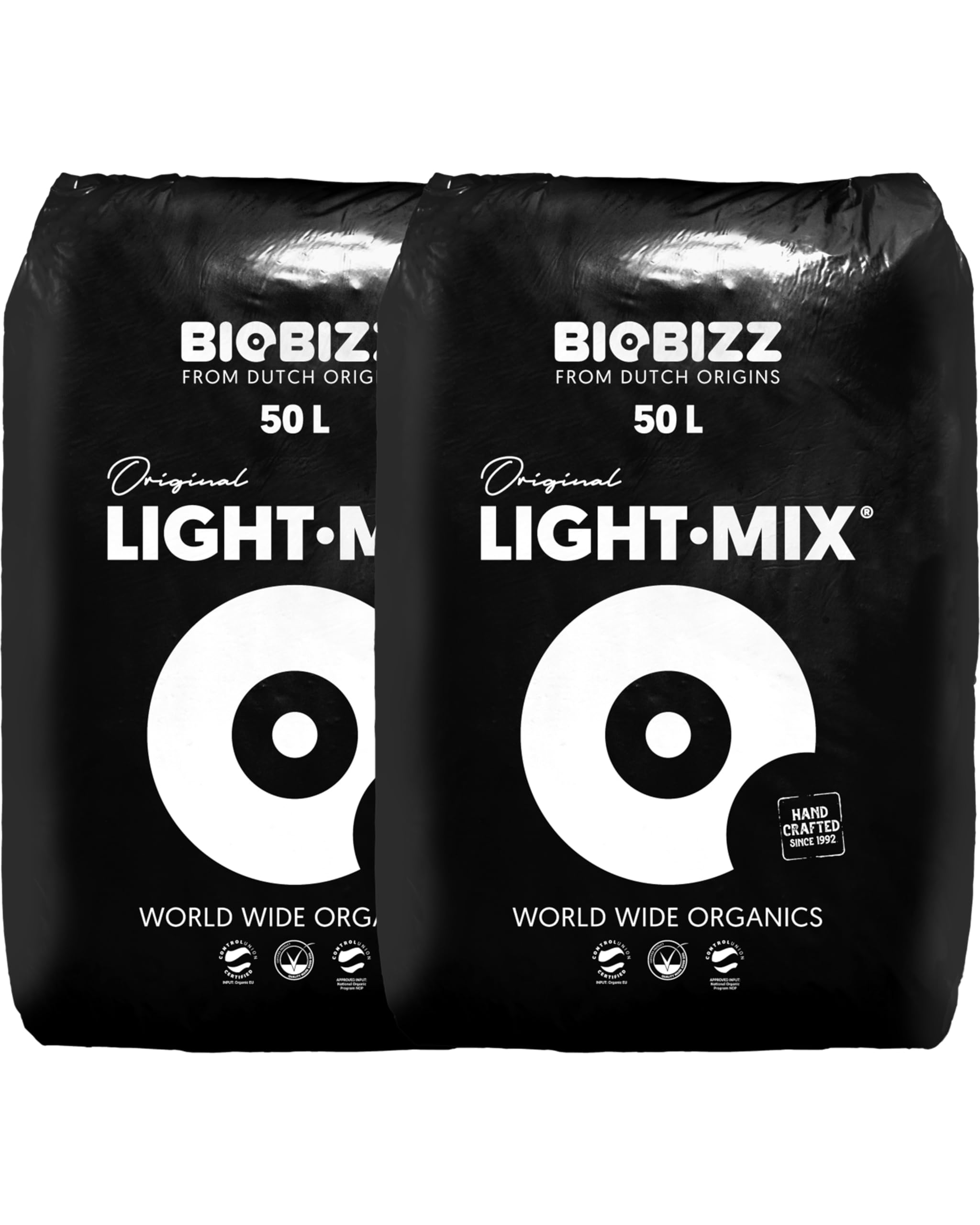 Growkingz Biobizz Lightmix 100 Liter, Biobizz Light Mix 2 x 50L Säcke, Gesamt 100L, Grow Erde Growererde