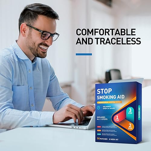 Miniatura 3 de Sorelax Parches para dejar de fumar, pasos 1 a 3 para dejar de fumar, 21, 14, 7 mg parches para dejar de fumar, suministro para 8 semanas, kit