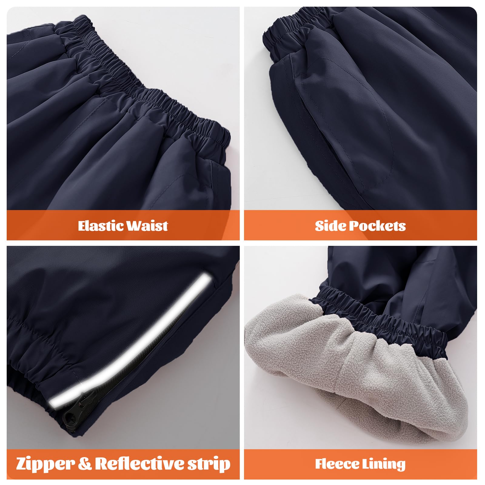 Pantaloni Softshell Impermeabili con Foderato in Pile per Bambini, Inverno Antivento Termico Caldo Trekking Neve Escursionismo Sci Pantalone Antipioggia Ragazzo Ragazze 5-14 Anni