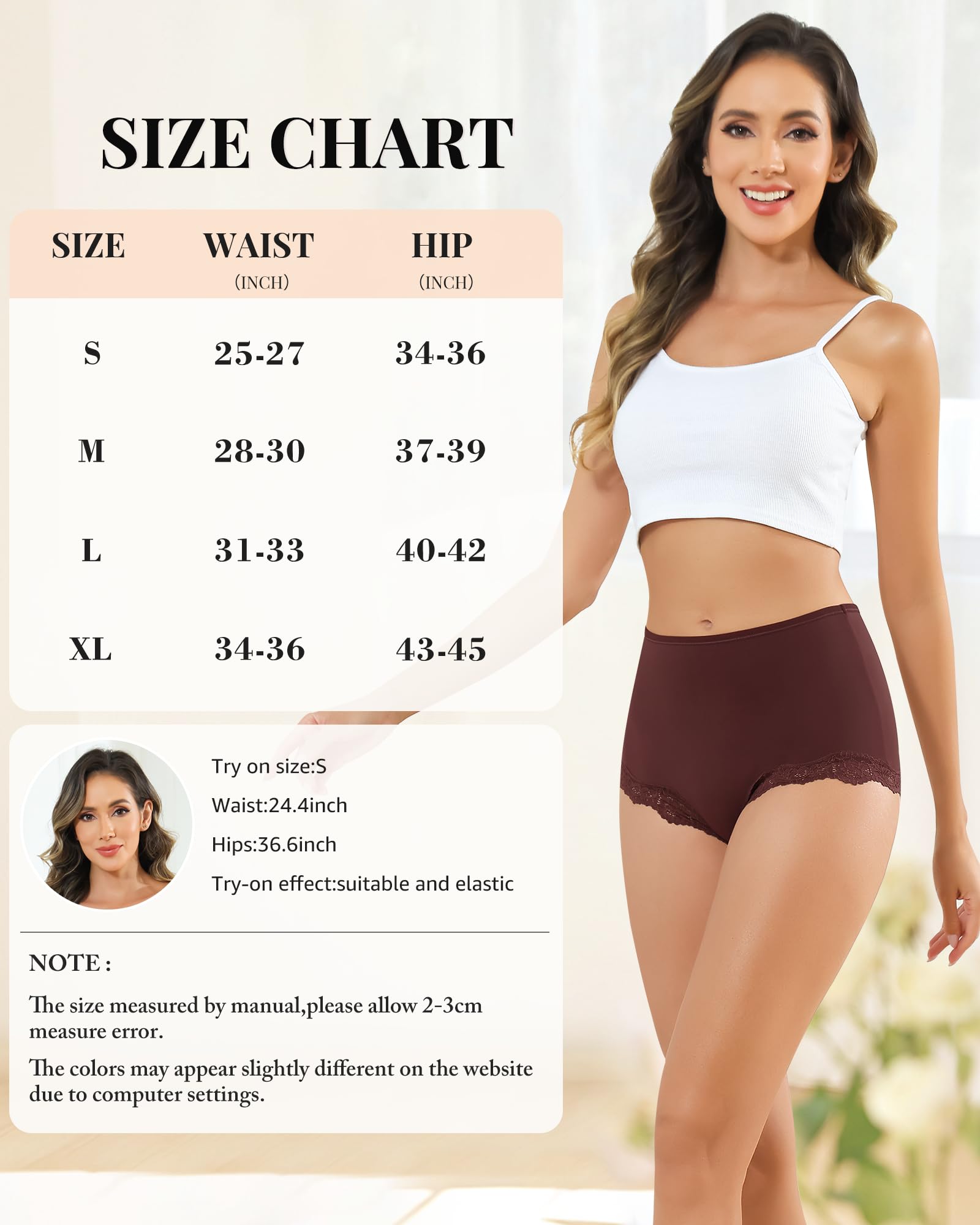 Aijolen Bóxer de encaje para mujer, ropa interior hipster transpirable, suave y elástico, Multipack 5