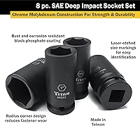 Vista 2 de Titan 44300 Juego de llaves de vaso de impacto profundo SAE de 8 piezas de 3/4