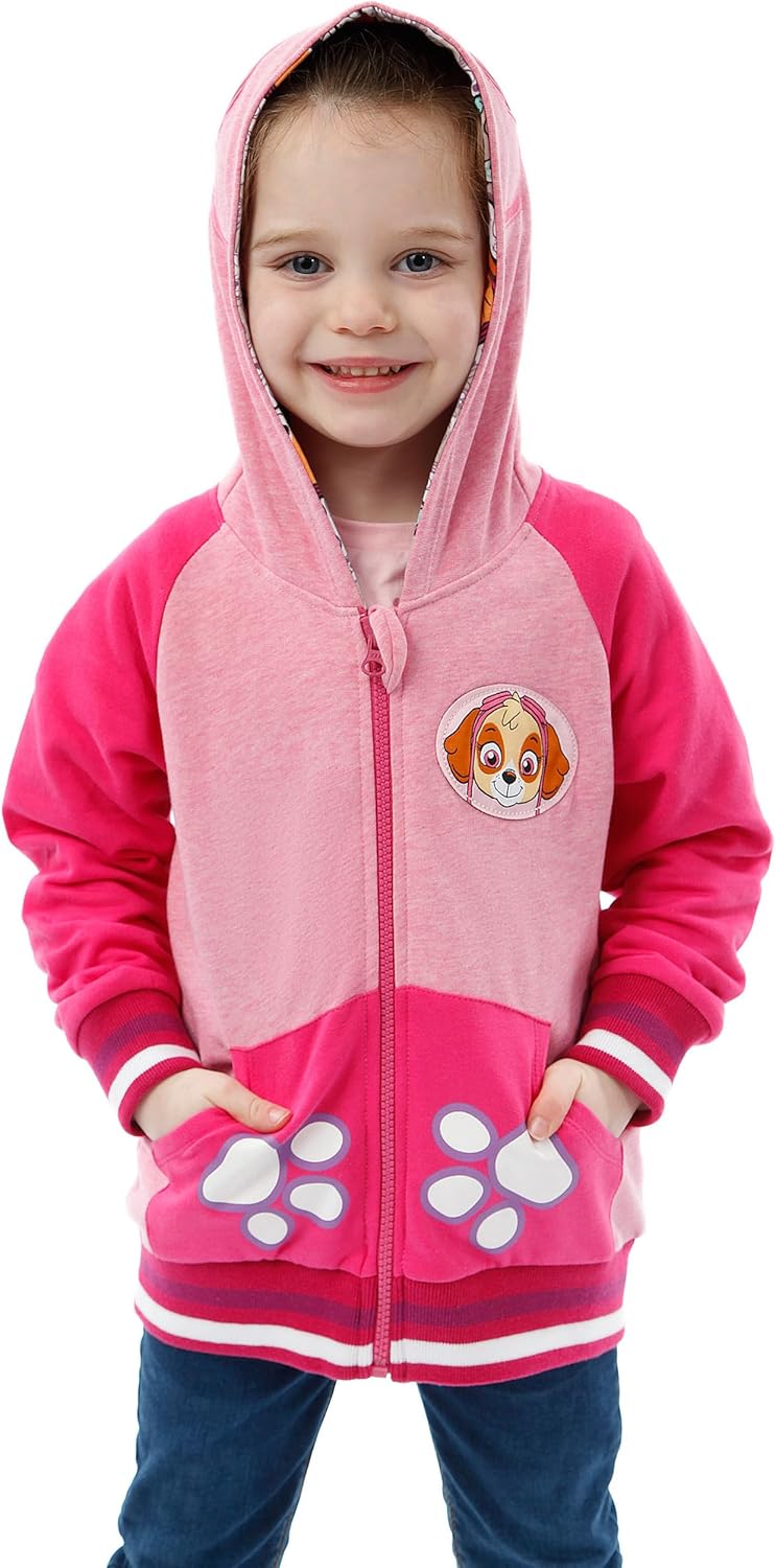 Paw Patrol Hoodie | Skye Girls Hoodies | Glitter Zip up Sweatshirt for Kids