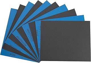 FASTPLUS Sandpaper Sheets 10PCS Waterproof Sandpaper 9" x 11" 1000 Grit Dry Wet Sand Paper for Wood Furniture Finishing, M...