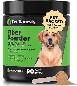 Pet Honesty Pumpkin Fiber Powder Supplement for Dogs - All Natural Dog Probiotic with Psyllium Husk, Pumpkin Seeds and Apple Pectin for Healthy Digestion 90 Scoops