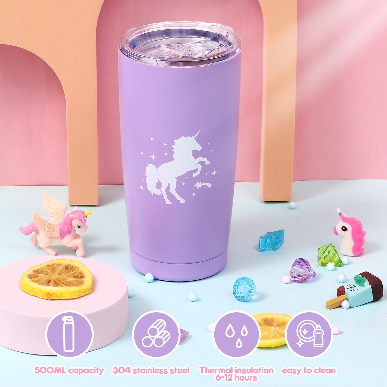 Tacobear Unicorno Bambina Regalo 5 6 7 8 9 10 11 Anni (viola)