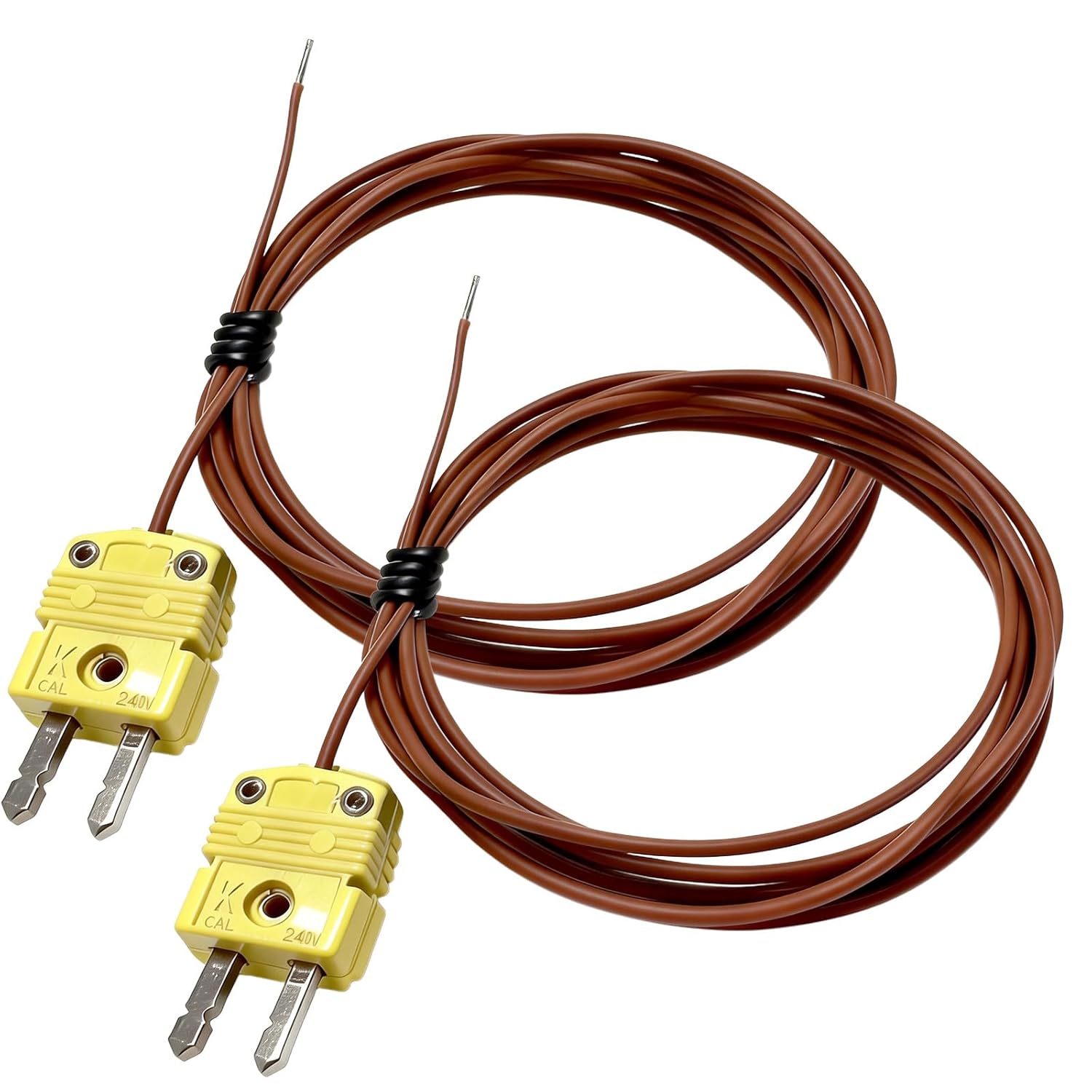 2-Pack K Type Thermocouple Probes 40" Cable 50°F to 750°F Range | Bead Probes for Multimeter HVAC Equipment Repair