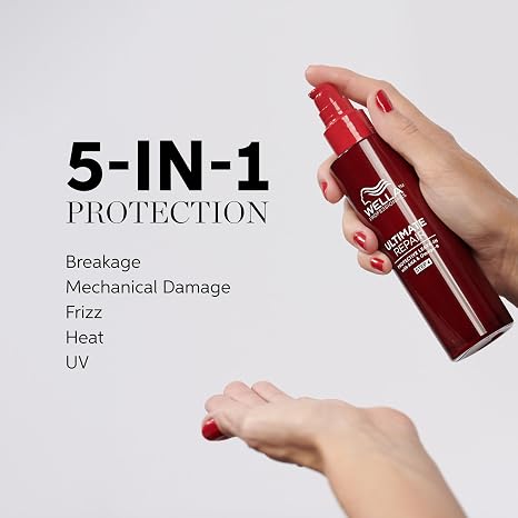 Wella Professionals Ultimate Repair Protective Leave-In Lotion, Visibly Repairs Bleached and Heat-Damaged Hair, with AHAs and Omega 9 to Rebuild and Strengthen, UV Protection for All Hair Types