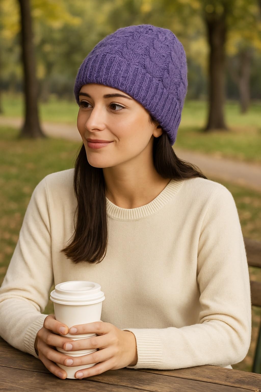 CAMEY Women Winter Knitted Beanie Cap | Soft Woolen Warm Skull Cap | Stylish Textured Knit | Free Size for Girls-picture-25