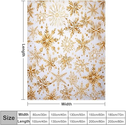 Miniatura 2 de MaSiledy Manta de vellón de felpa blanca y dorada, manta de Navidad, manta de franela de Navidad de 50 x 60 pulgadas, decoración del hogar para