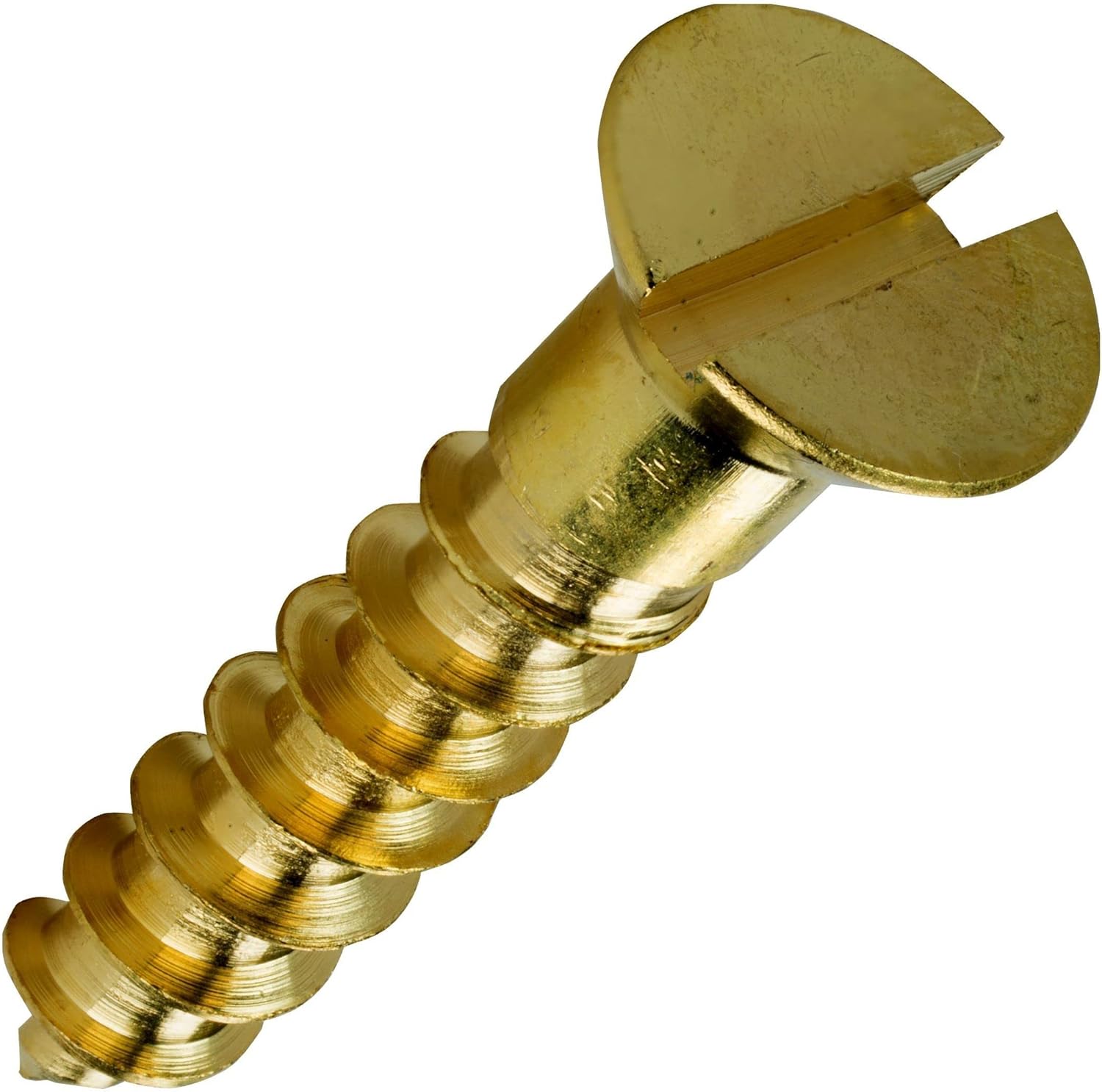 10 Slotted Drive Flat Head Countersink Solid Brass Wood Screws Deep Coarse 11/2