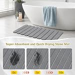 Ceecysaa Stone Bath Mat,Non-Slip Foldable Stone Drying Mat,59×39 cm | Quick Dry Super Absorbent Natural Diatomaceous Earth Mat for Bathroom Kitchen Counter