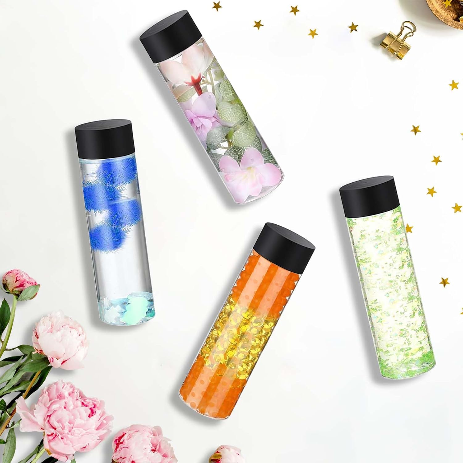 16 Pack Empty Plastic Sensory Bottles with Lids Bulk Empty Reusable Juice Water Bottles for DIY Crafts Classroom Handmade Party Decoration 13.5 oz/ 400 ml - Image 3