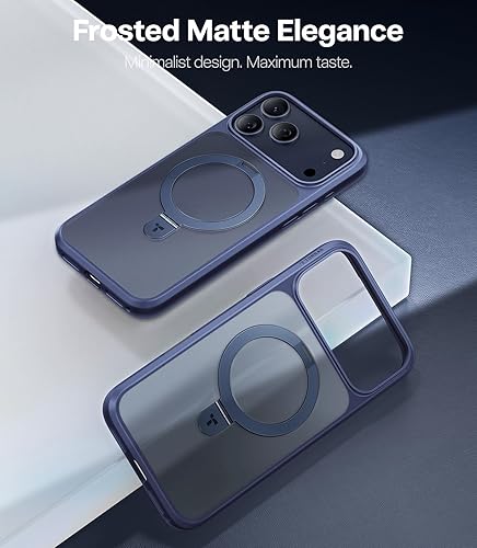 Vista 32 de TORRAS Funda Ostand ultra magnética para iPhone 15 Pro [compatible con MagSafe] [soporte resistente y soporte de anillo] grado mil, a prueba