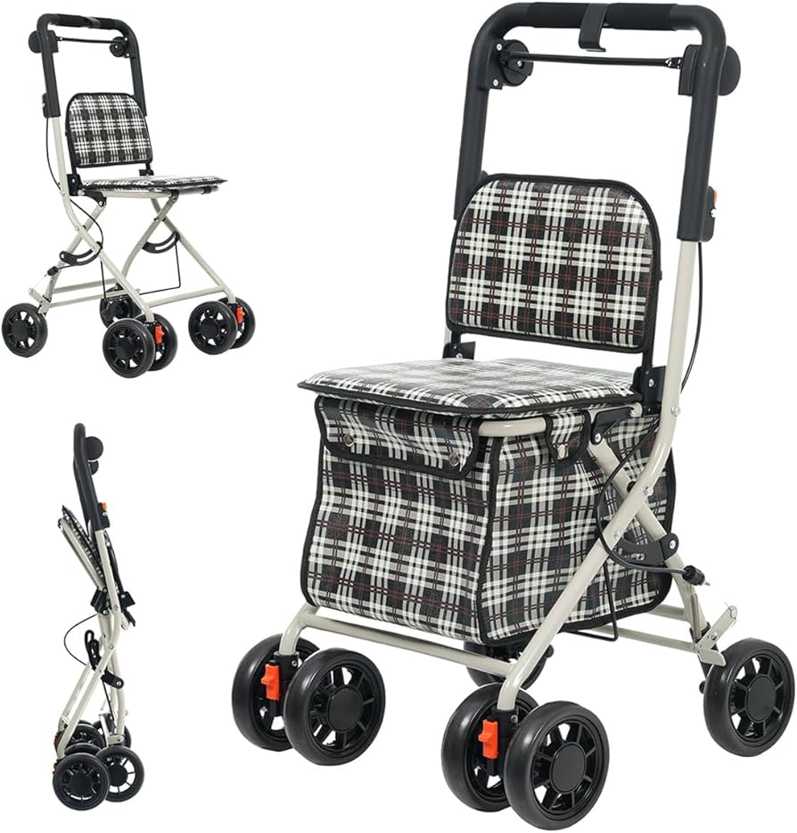 折りたたみ式シルバーカー スチール製 マキテック シルバーカー キャリースルーンXL 軽量 コンパクト